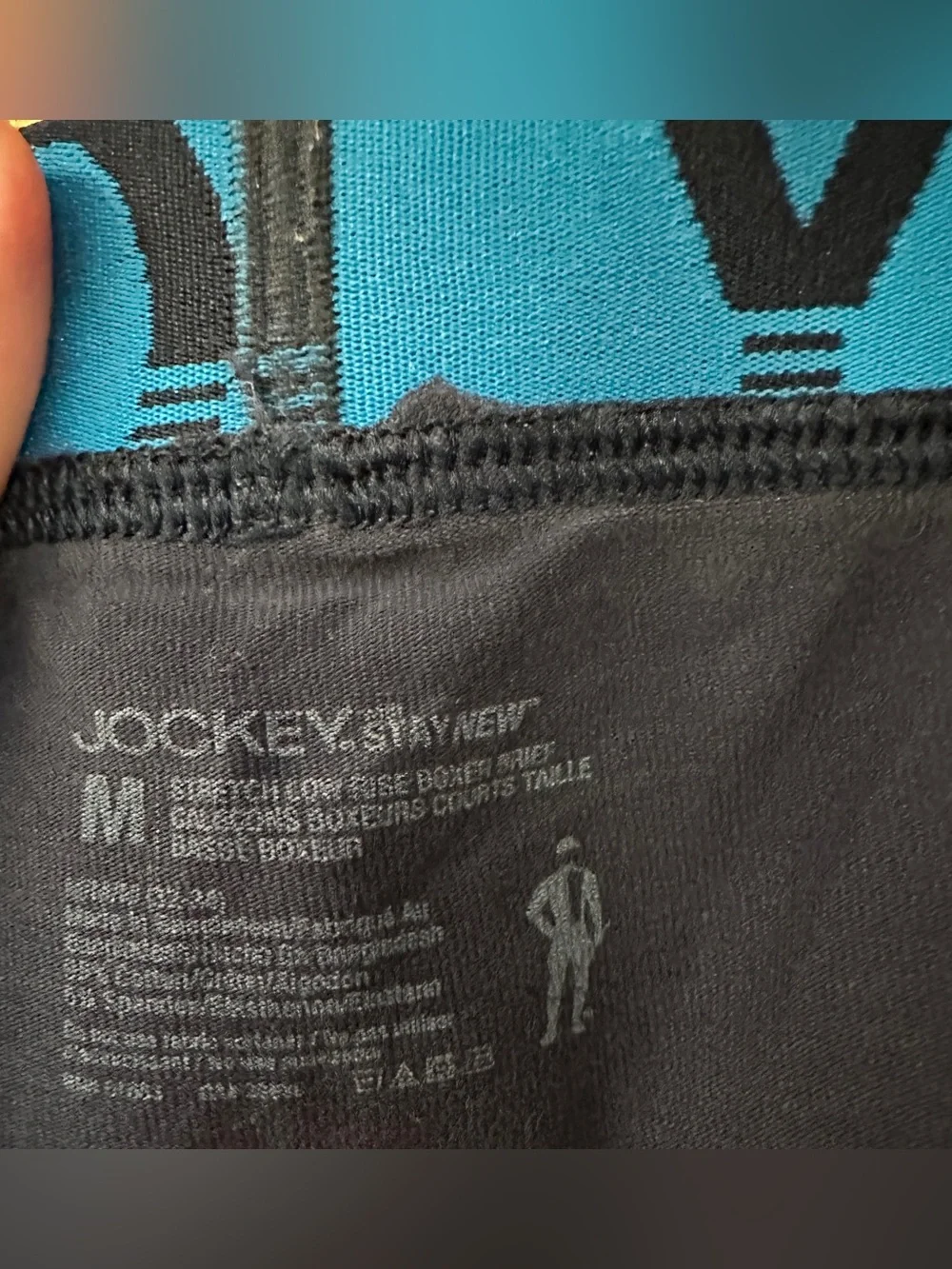 Jockey Navy Boxer Briefs with Blue Logo Waistband